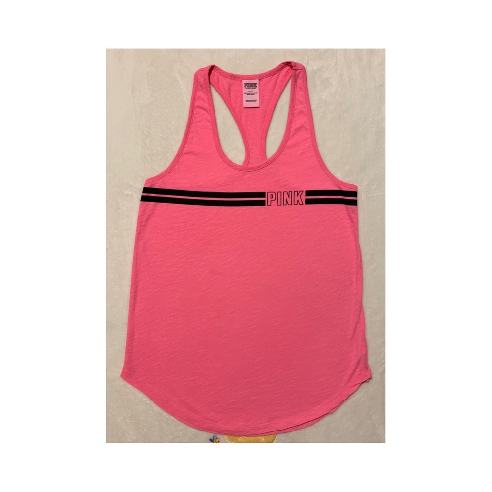 Pink Victoria’s Secret Workout Tank Tops raceback